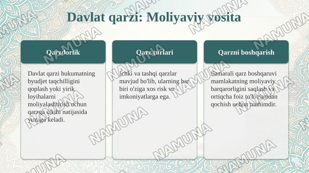 Pul bozori davlat byudjeti soliqlar va davlat qarzi — taqdimot, 7-slayd