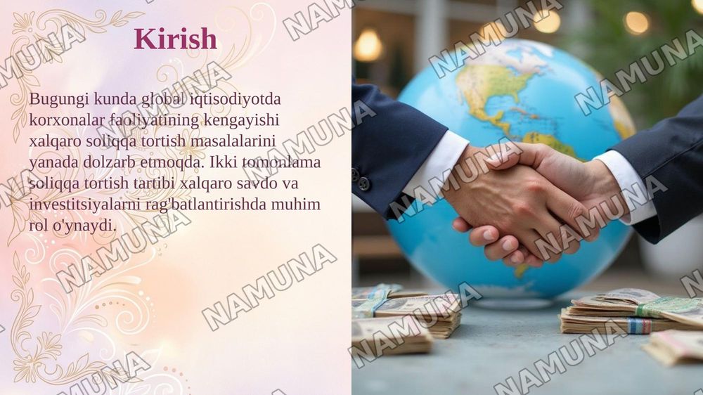 Xalgaro soliq amaliyotida ikki tomonlama soliqqa tortish tartibi — taqdimot, 3-slayd