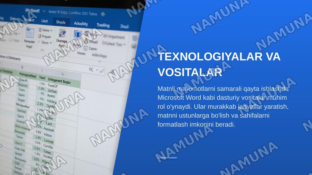Matnli ma’motlarni qayta ishlash malakalarini shakllantirish — zamonaviy taqdimot, 8-slayd