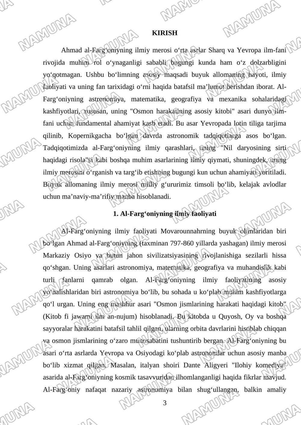 Ahmad al-Fargʻoniy haqida maʼlumotnoma tayyorlash — mustaqil ish, 3-varaq