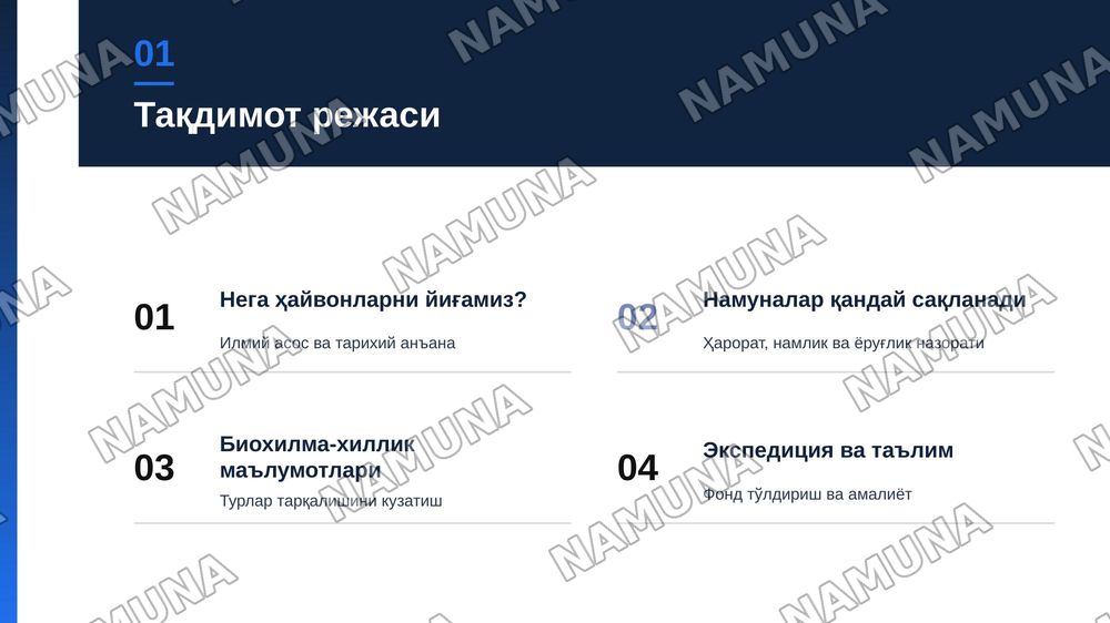 Хайвонатлар коллекцияси — zamonaviy taqdimot, 2-slayd