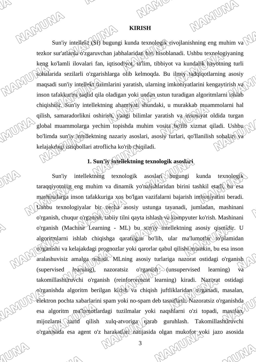 Sunʼiy intellekt — mustaqil ish, 3-varaq