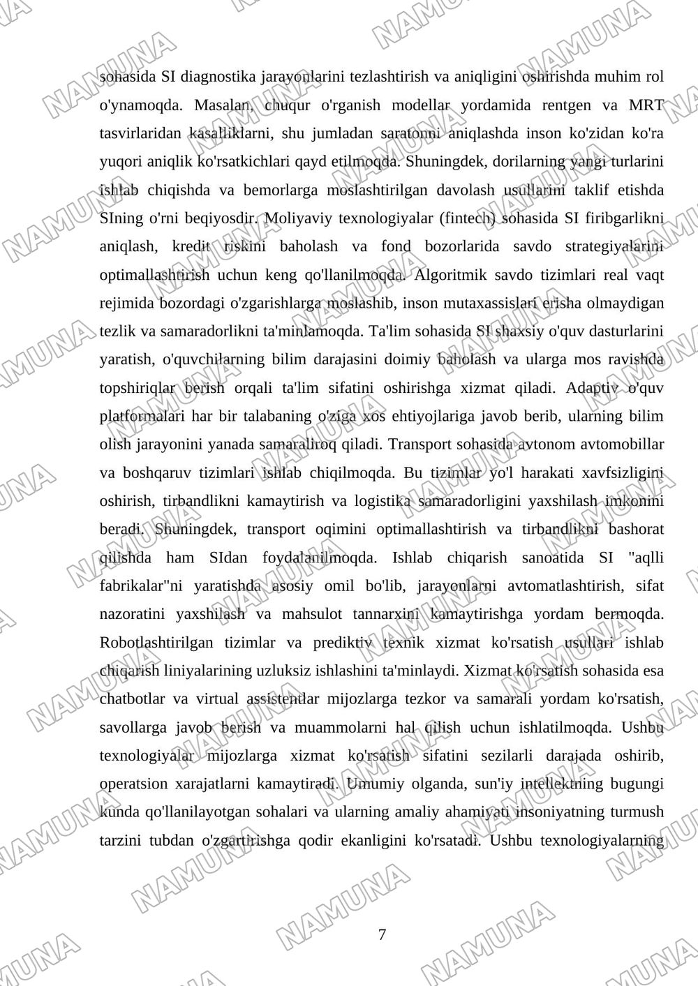 Sunʼiy intellekt — mustaqil ish, 7-varaq
