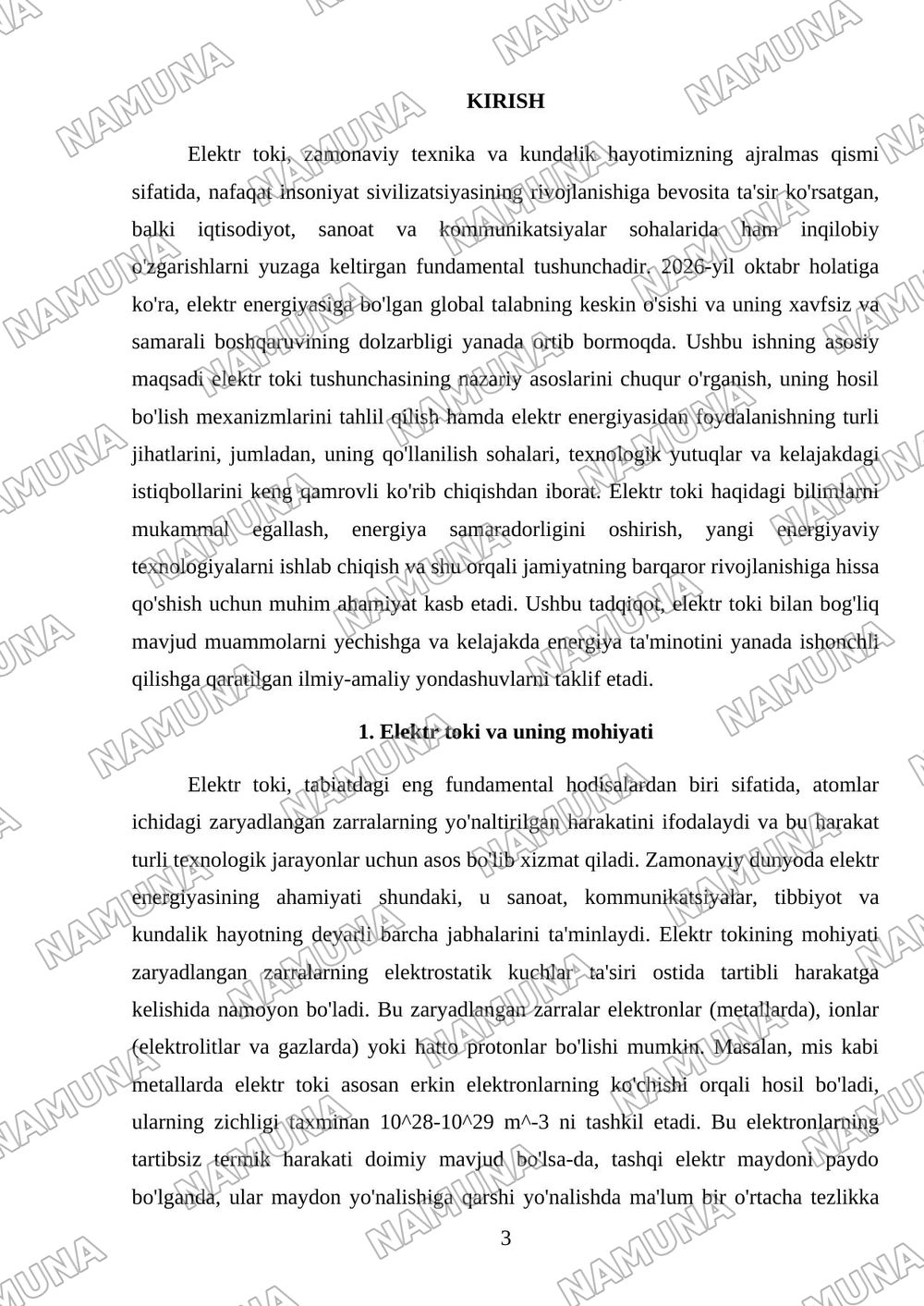 Elektir toki — mustaqil ish, 3-varaq