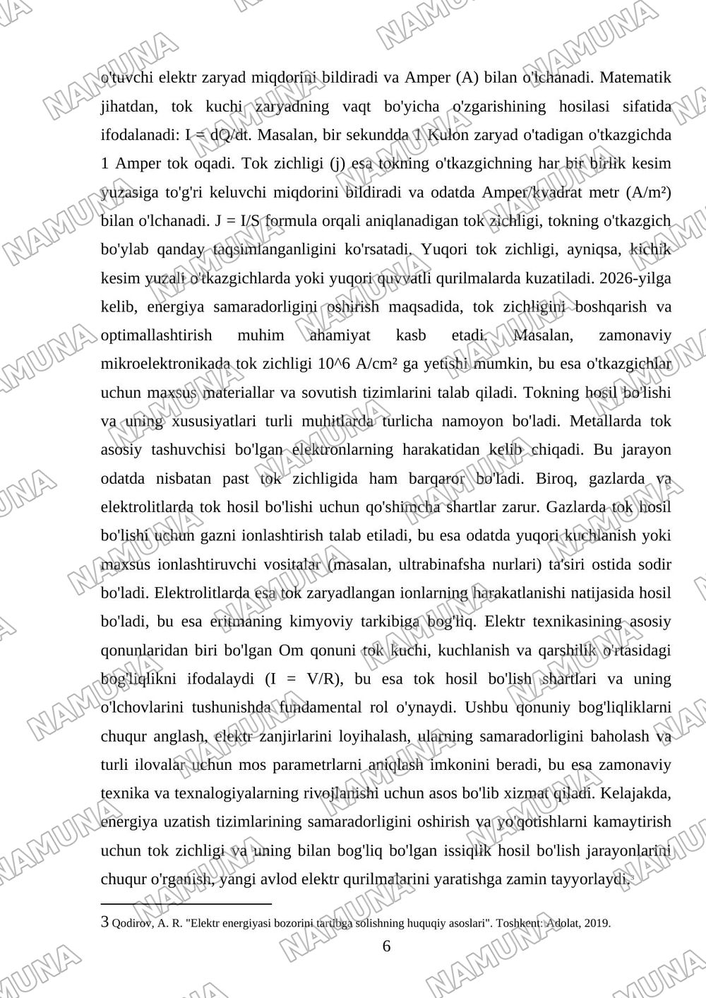 Elektir toki — mustaqil ish, 6-varaq