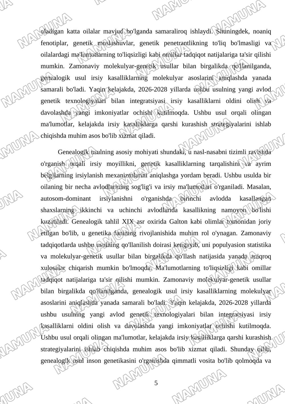 Odam genetikasining o'rganish usullari: genealogik, va egizaklar usuli, populyasion statistic. Genetik usullar — mustaqil ish, 5-varaq