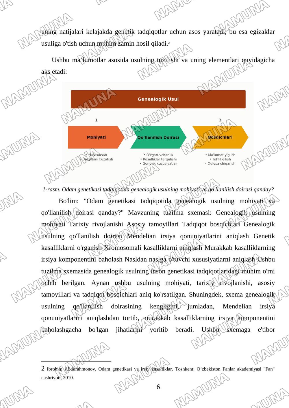 Odam genetikasining o'rganish usullari: genealogik, va egizaklar usuli, populyasion statistic. Genetik usullar — mustaqil ish, 6-varaq