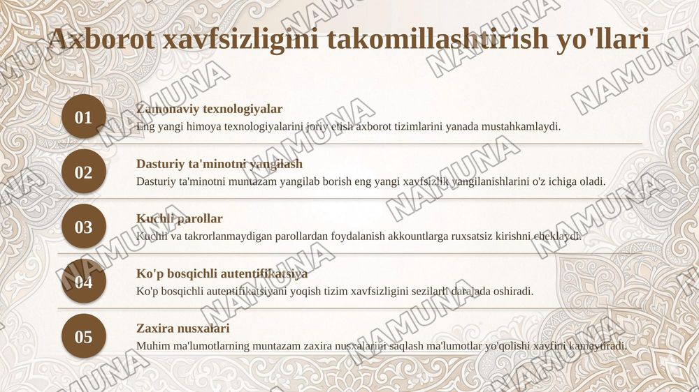 raqamlo iqtisodiyotda axborot xavfsizligini ta'minlash zamonaviy usullari  va vositalari — taqdimot, 6-slayd