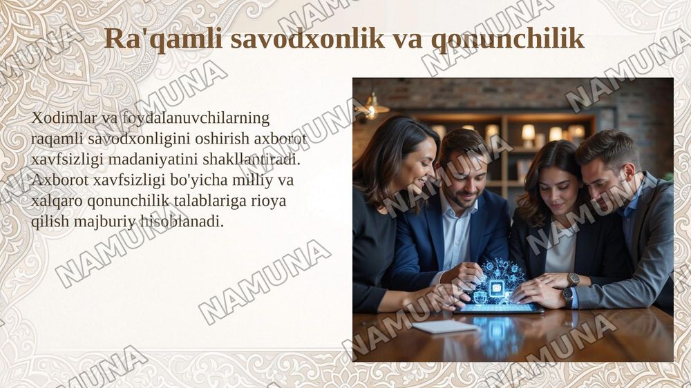 raqamlo iqtisodiyotda axborot xavfsizligini ta'minlash zamonaviy usullari  va vositalari — taqdimot, 7-slayd