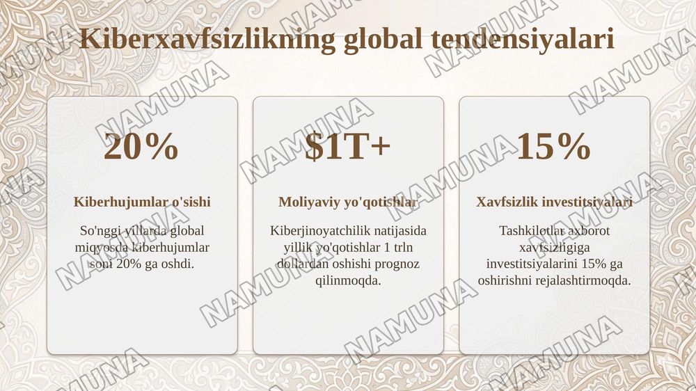raqamlo iqtisodiyotda axborot xavfsizligini ta'minlash zamonaviy usullari  va vositalari — taqdimot, 8-slayd