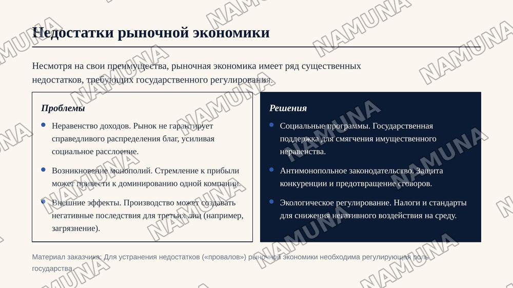 Функции и классификация рынков. Преимущества и недостатки рыночной экономики — zamonaviy taqdimot, 8-slayd