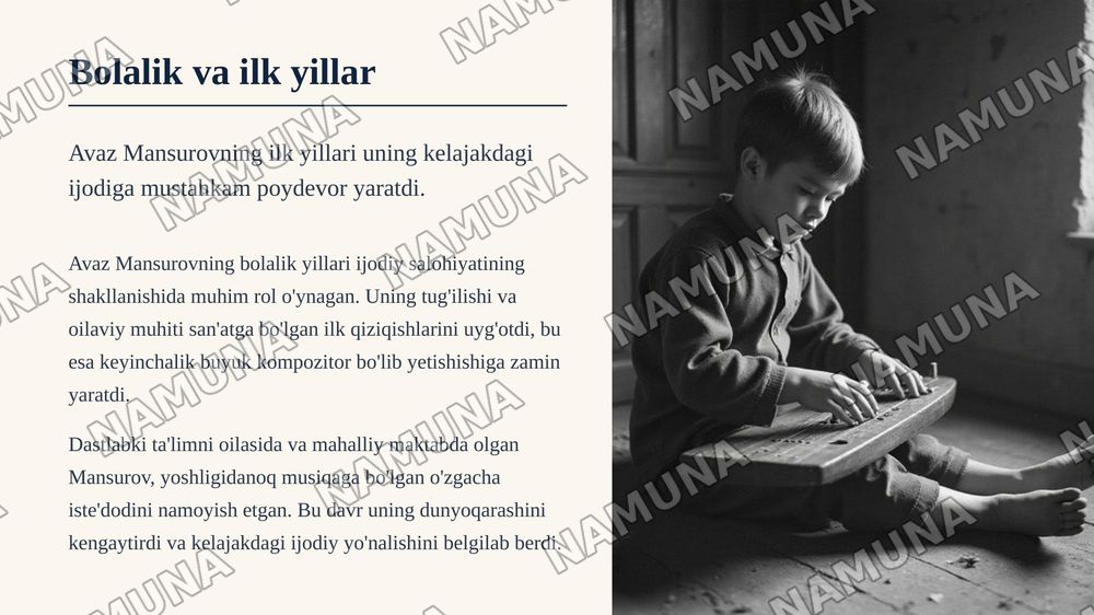 Avaz Mansurov - hayot va ijodi — zamonaviy taqdimot, 3-slayd