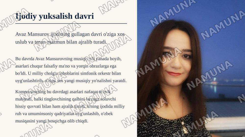 Avaz Mansurov - hayot va ijodi — zamonaviy taqdimot, 5-slayd