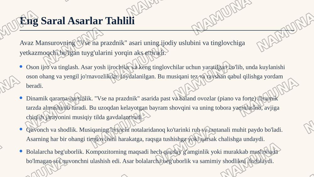 Avaz Mansurov - hayot va ijodi — zamonaviy taqdimot, 6-slayd