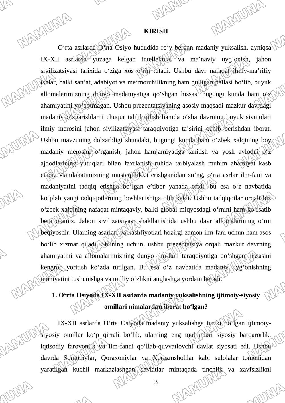 IX-XII asrlarda mamlakatimiz hududida roʻy bergan madaniy O uygʻonish (Renessans). Buyuk allomalarning jahon 9 sivilizatsiyasiga qoʻshgan hissasi mavzusida prezentatsiya — mustaqil ish, 3-varaq