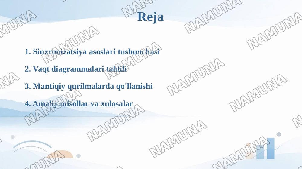 Mantiqiy qurilmalarda sinxronizatsiya va vaqt diagrammalari. — taqdimot, 2-slayd
