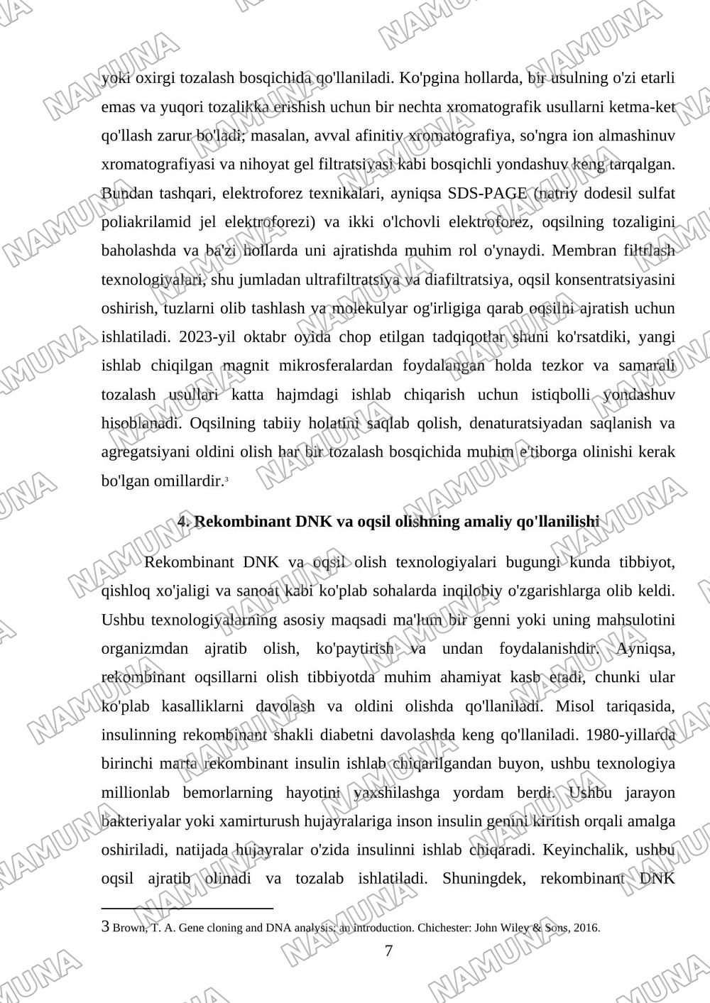 Rekombinat DNK va oqsil olish usullari — mustaqil ish, 7-varaq