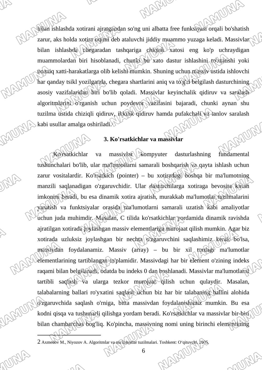 30 MUSTAQIL ISH UCHUN TOPSHIRIQLAR 7-10-mavzular bo'yicha umumlashtirilgan topshiriqlar majmuasi 7-mavzu: Ko'rsatkichlar va massiv tushunchasi • 8-mavzu: Massivlar bilan ishlash (qidiruv va sarala — mustaqil ish, 6-varaq