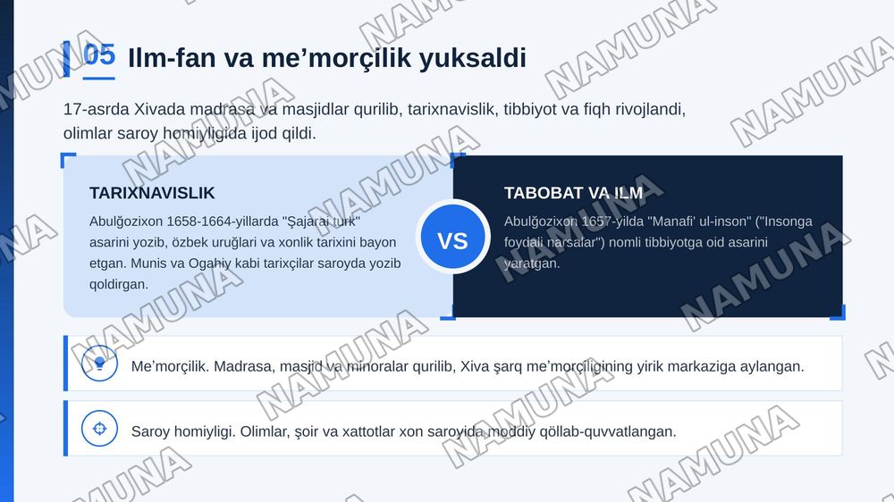 16 - 17 asrlarda Xiva xonligi. — zamonaviy taqdimot, 6-slayd