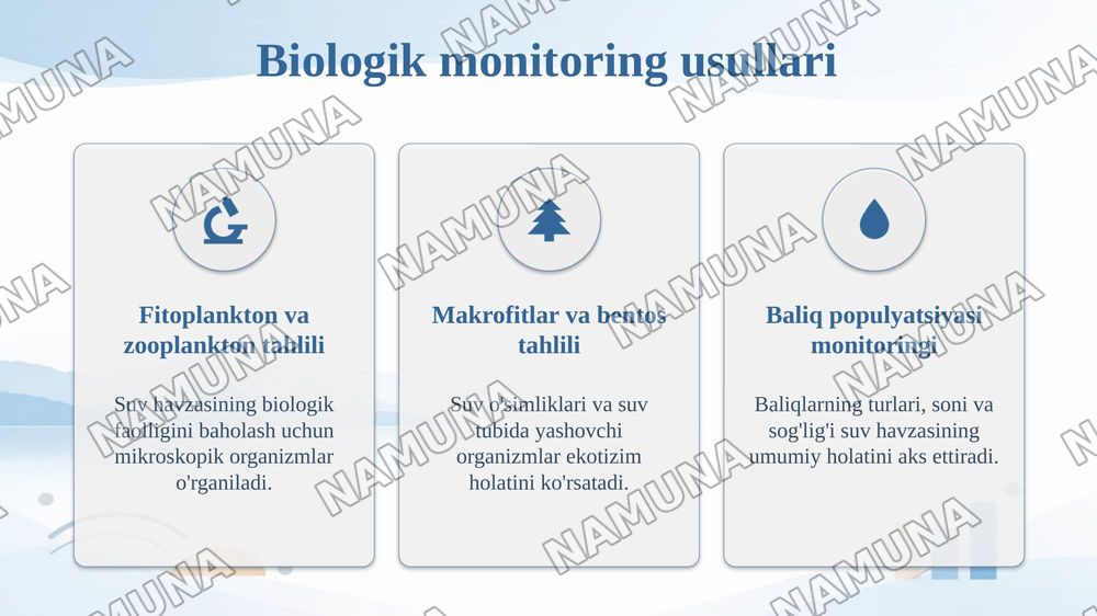 Sun'iy  suv  havzalarining ekologik holatini oʻrganish. — taqdimot, 7-slayd
