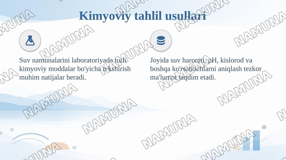 Sun'iy  suv  havzalarining ekologik holatini oʻrganish. — taqdimot, 8-slayd