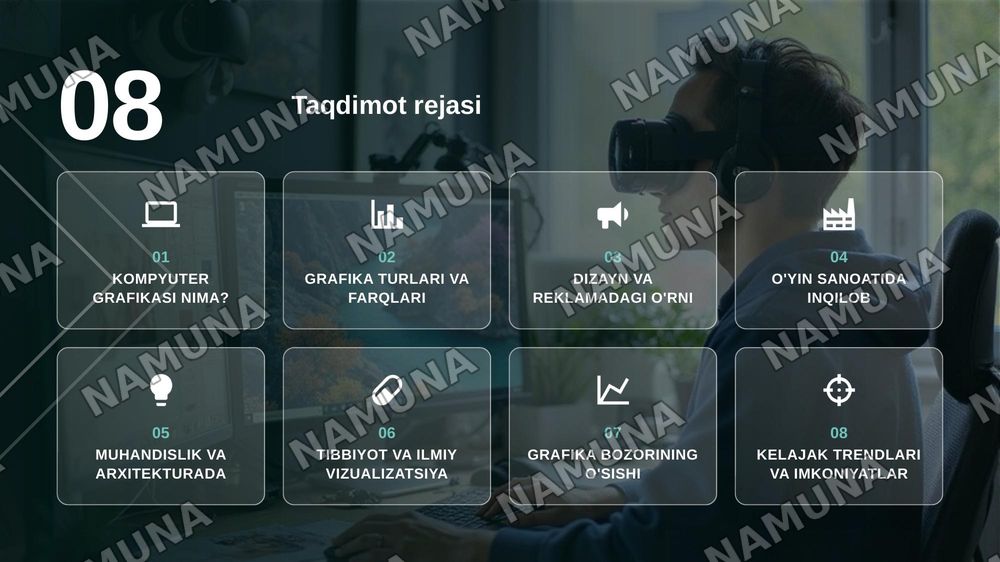 KOMPYUTER GRAFIKASINING ROLI, QO`LLANILISH SOHALARI — zamonaviy taqdimot, 2-slayd