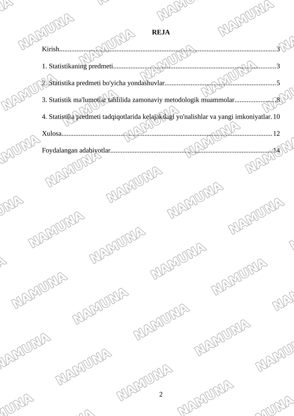 Statistikaning predmeti togʻrisidagi ilmiy munozaralar — mustaqil ish, 2-varaq