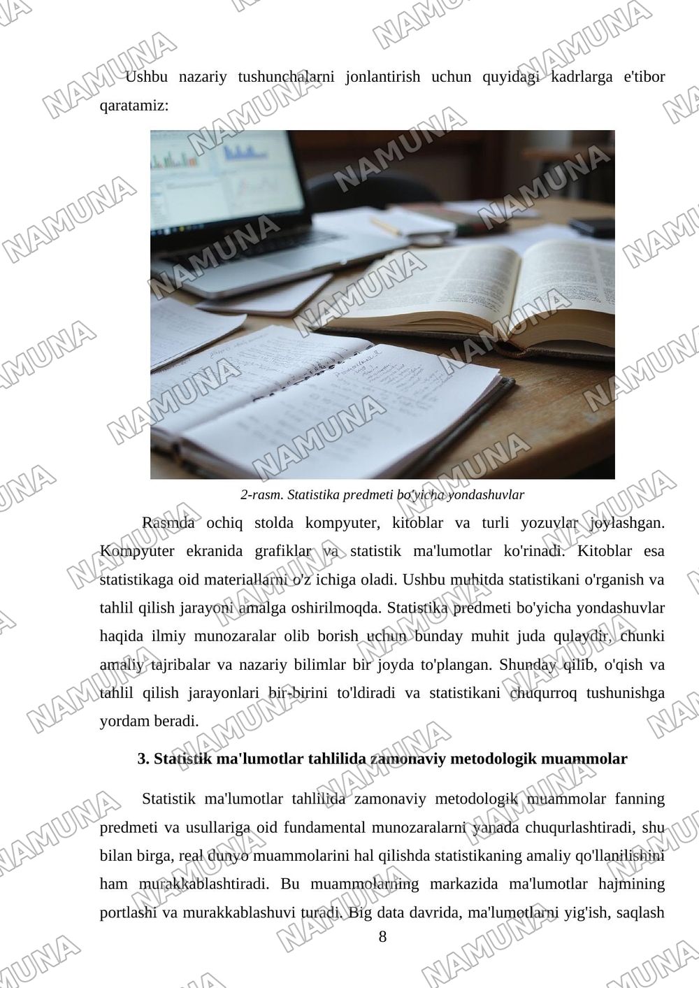 Statistikaning predmeti togʻrisidagi ilmiy munozaralar — mustaqil ish, 8-varaq