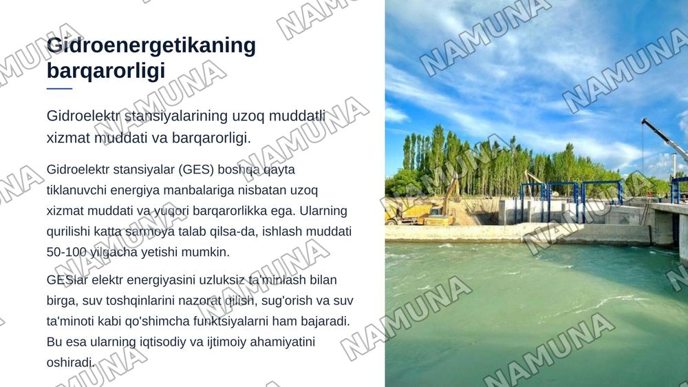 Qayta tiklanuvchi energiya manbalari (quyosh, shamol, gidro) tarmog‘ini rivojlantirishning iqtisodiy samaradorligi. — zamonaviy taqdimot, 8-slayd