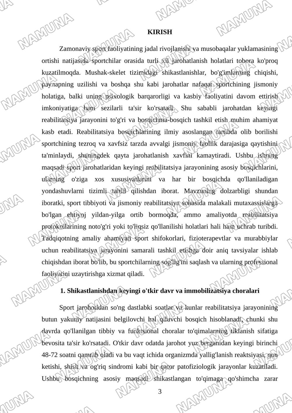 sport jarahotlardan keyingi reabilatsiya bosqichlari — mustaqil ish, 3-varaq