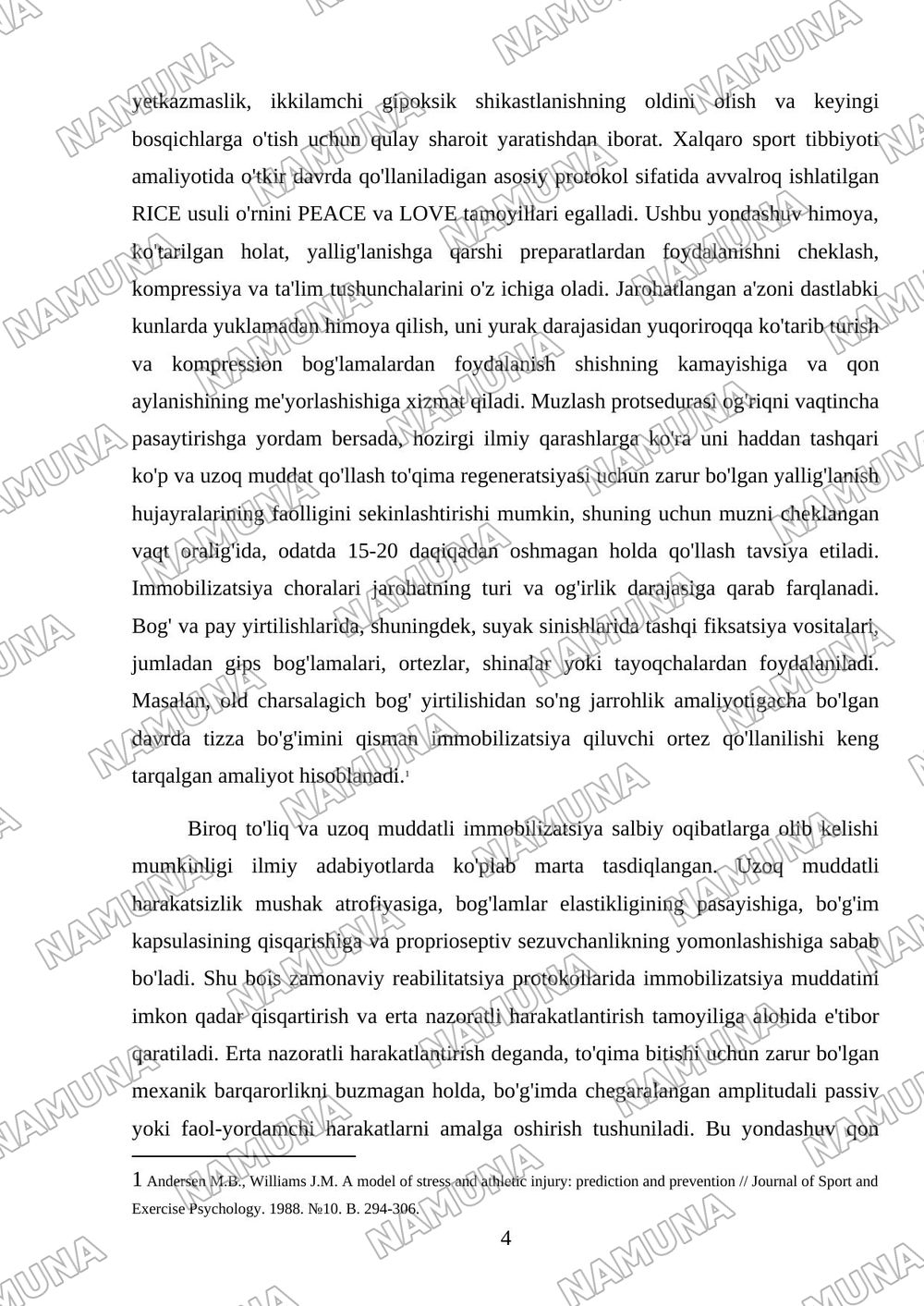 sport jarahotlardan keyingi reabilatsiya bosqichlari — mustaqil ish, 4-varaq