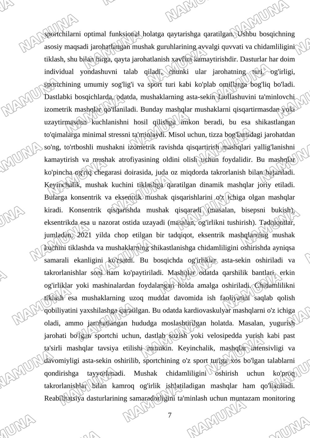 sport jarahotlardan keyingi reabilatsiya bosqichlari — mustaqil ish, 7-varaq