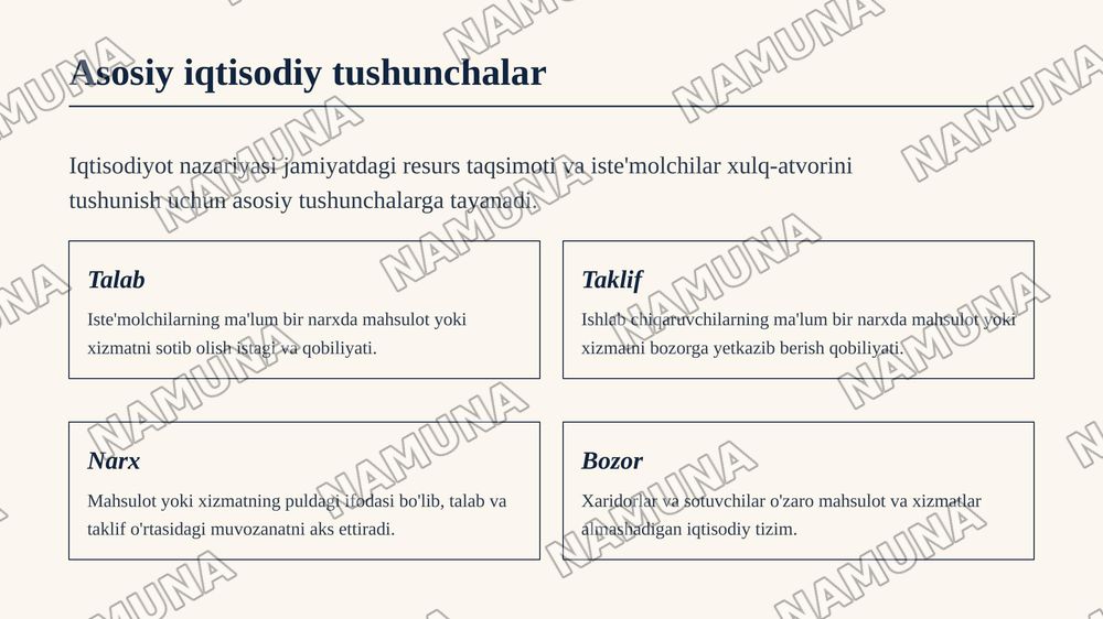 Iqtisodiyot nazariyasi — zamonaviy taqdimot, 4-slayd