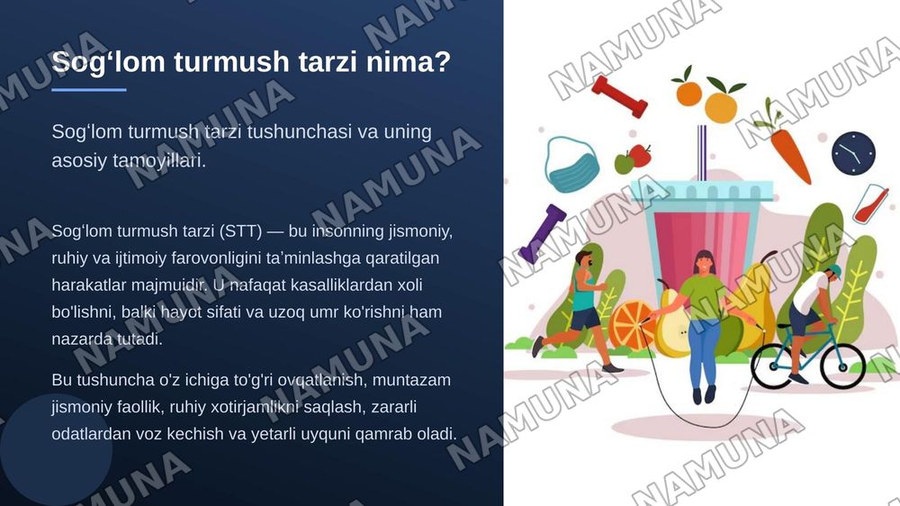 Sogʻlom turmush tarzini shaklllantirish — zamonaviy taqdimot, 3-slayd