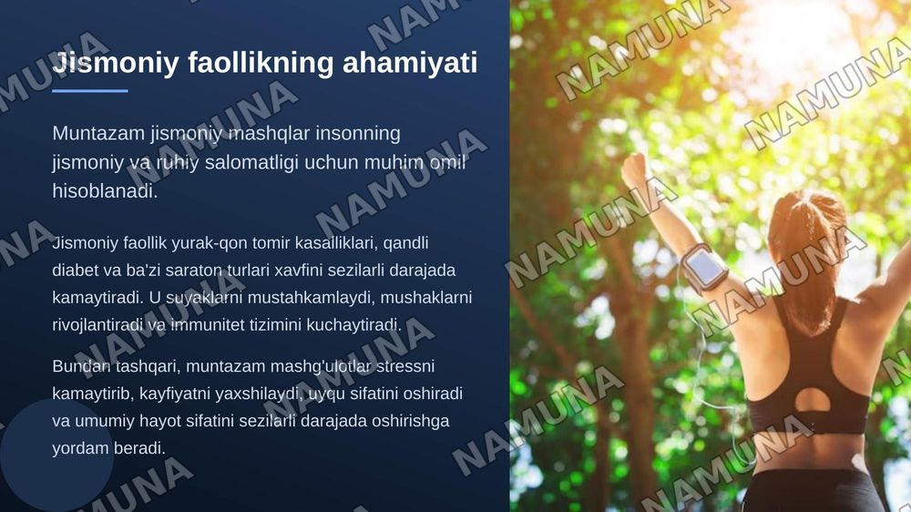 Sogʻlom turmush tarzini shaklllantirish — zamonaviy taqdimot, 5-slayd