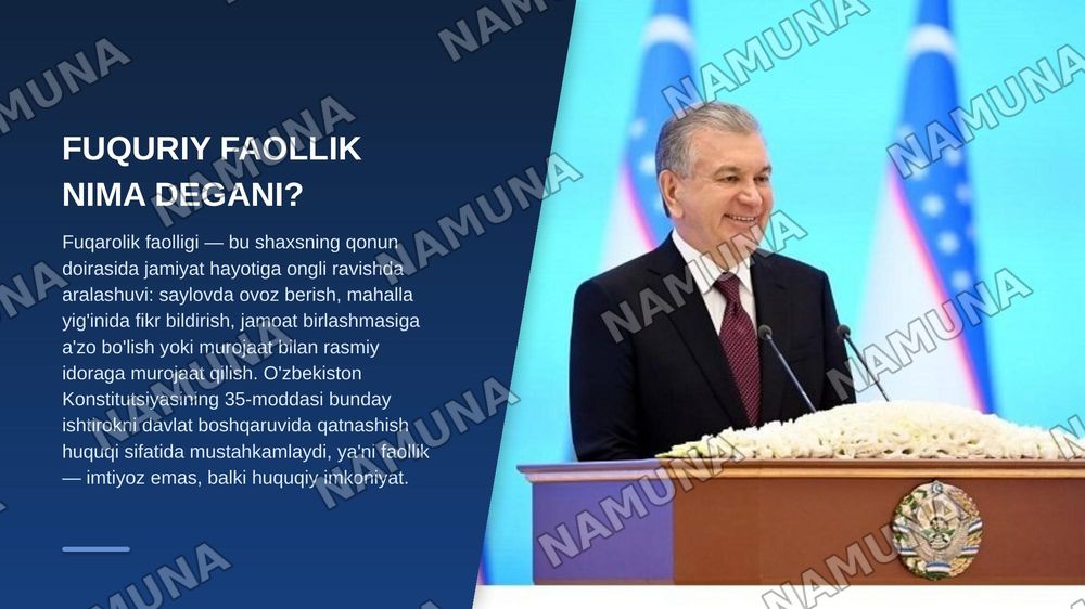 Faol fuqori o'zgarishlar tashabbuskori — zamonaviy taqdimot, 3-slayd