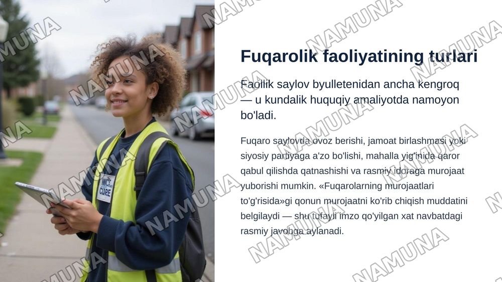 Faol fuqori o'zgarishlar tashabbuskori — zamonaviy taqdimot, 5-slayd