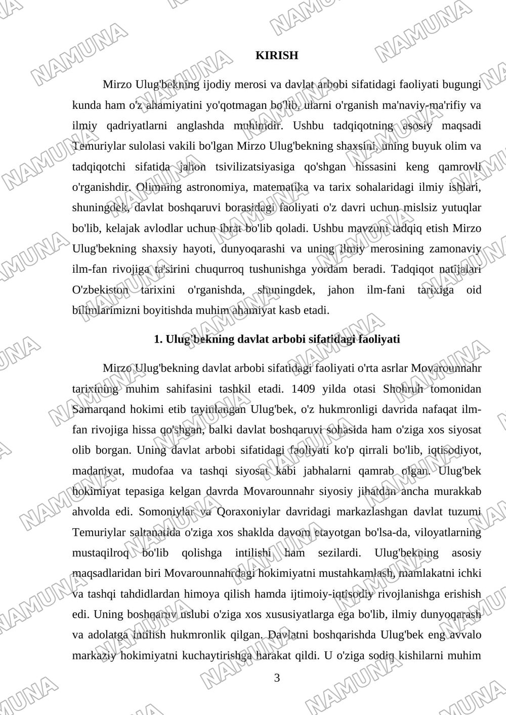 Mirzo Ulug’bek -davlat arbobi va buyuk olim — mustaqil ish, 3-varaq