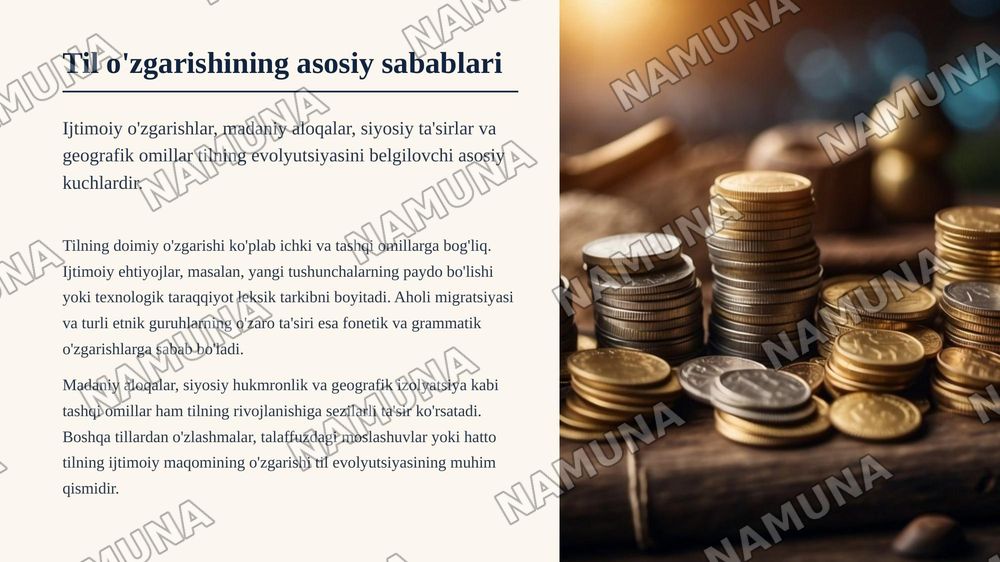 Tillarning tarixi va taraqqiyoti oʻzgaruvchanligi.Sinxroniya va diaxronoya — zamonaviy taqdimot, 7-slayd