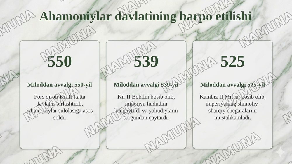 Ahamoniylar davlati va ularning yurishlari, mamuriy boshqaruv ishlari, hukmdorlar faoliyati — taqdimot, 4-slayd