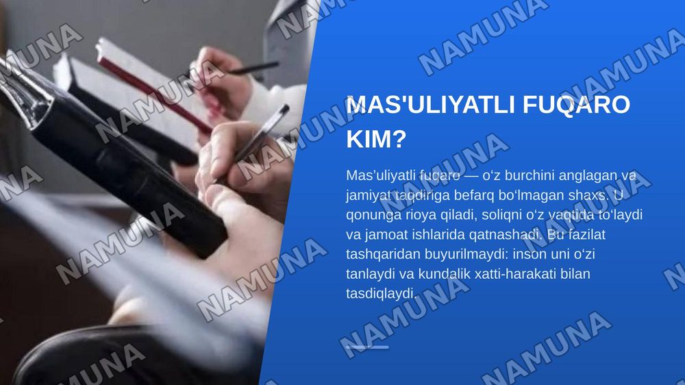 Kuchli davlat masuliyatli fuqarodan boshlanadi — zamonaviy taqdimot, 4-slayd