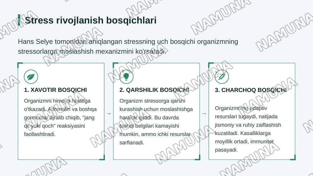 Tibbiyot xodimlarida emotsional holatlarning o'ziga xosligi: stress va uning bosqichlari, bartaraf etish yo'llari — zamonaviy taqdimot, 5-slayd