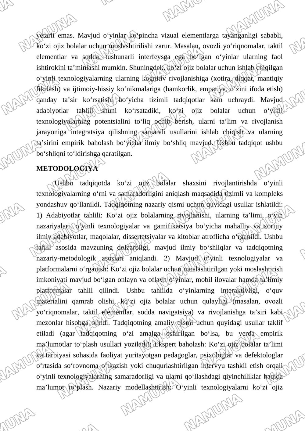 Öyinli texnologiyalar - közi ojiz bolalar şaxsini rivojlantirishning samarali vositasi — maqola, 3-varaq