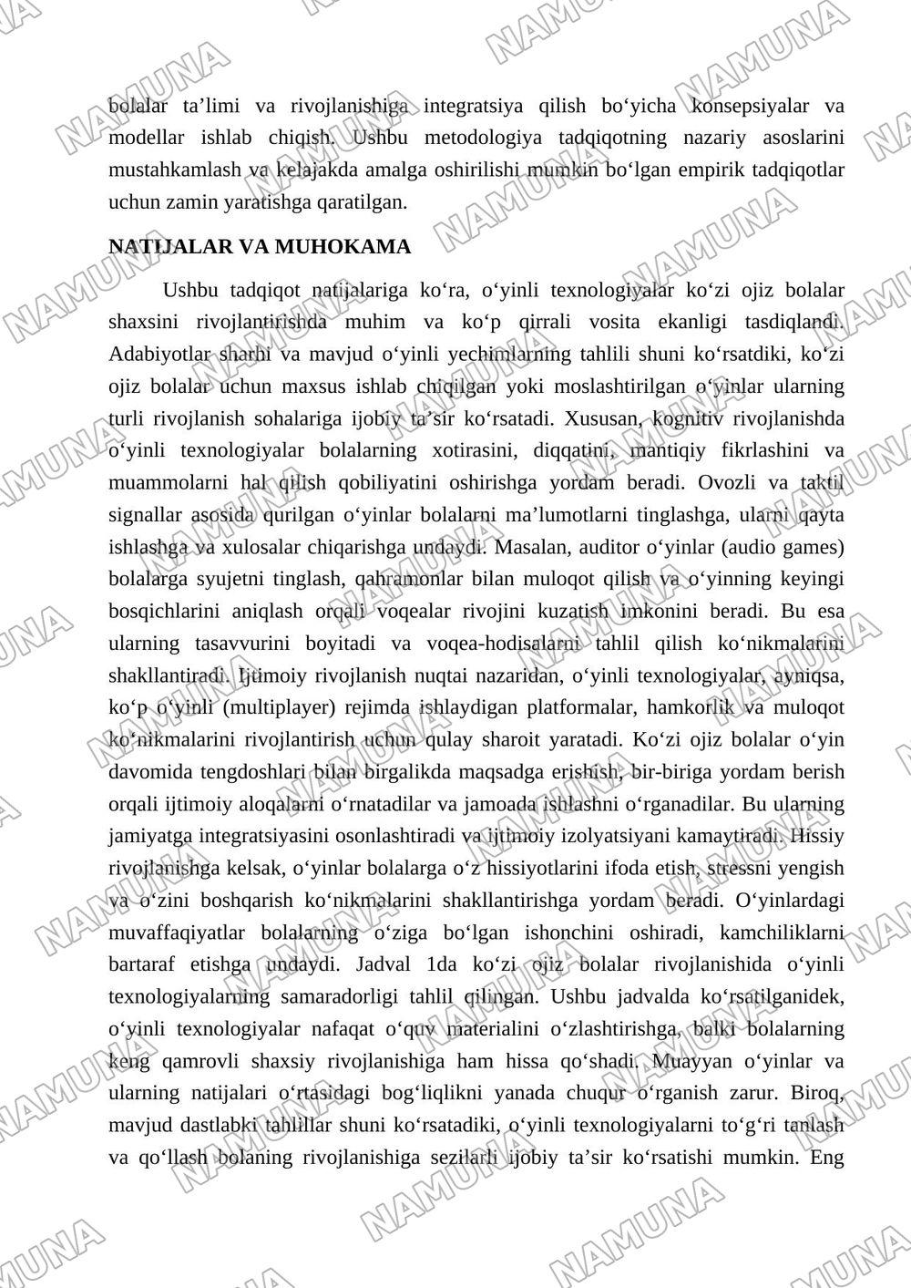 Öyinli texnologiyalar - közi ojiz bolalar şaxsini rivojlantirishning samarali vositasi — maqola, 4-varaq