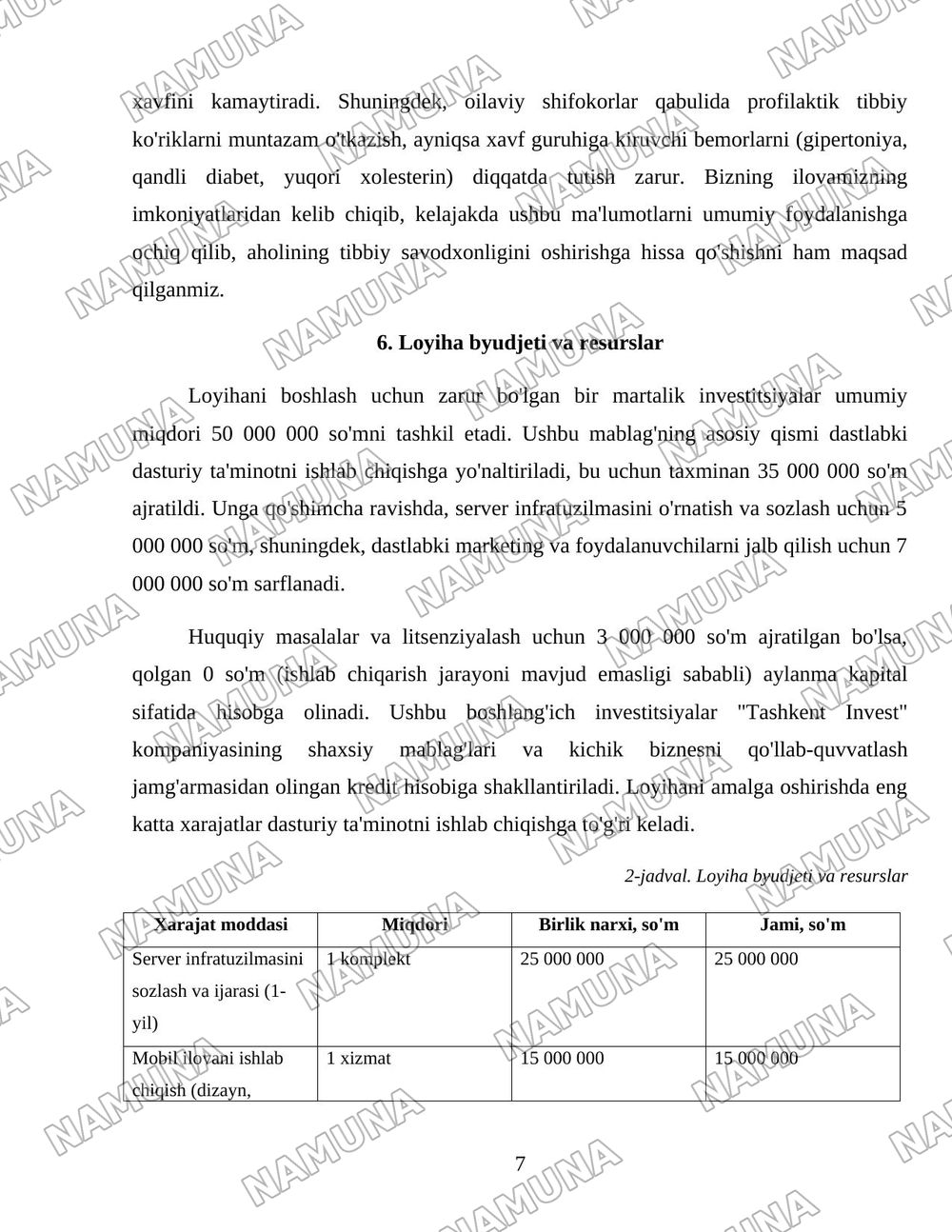 Reanimatsiyon yordam asoslari — loyiha ishi, 7-varaq