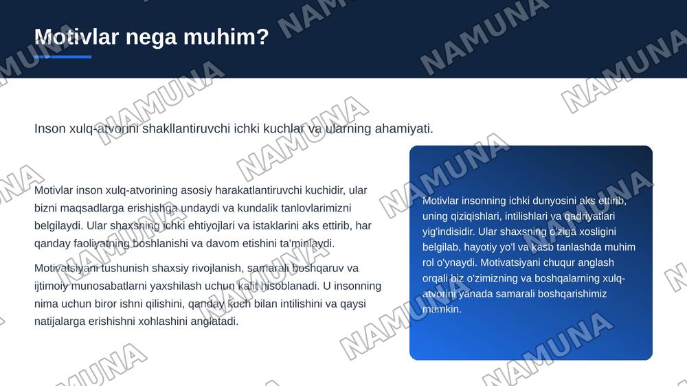 Erishganlik,Affiliatsiya va Hukmronlik motivi — zamonaviy taqdimot, 3-slayd