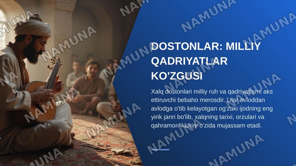 Qahramonlik dostonlari hususiyatlari ishqiy, romantik, tabiiyat dostonlari — zamonaviy taqdimot, 3-slayd