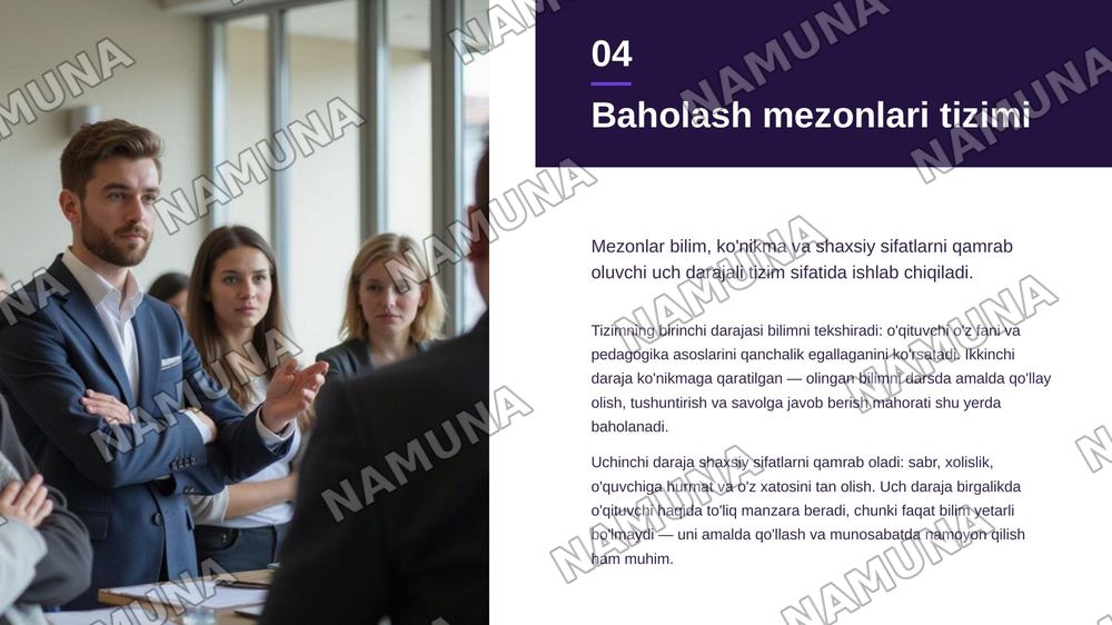 Shaxsiy pedagogik qobiliyatlarini baholash mezonlarini ishlab chiqish va o'z-o'zini diagnostika qilish — zamonaviy taqdimot, 5-slayd