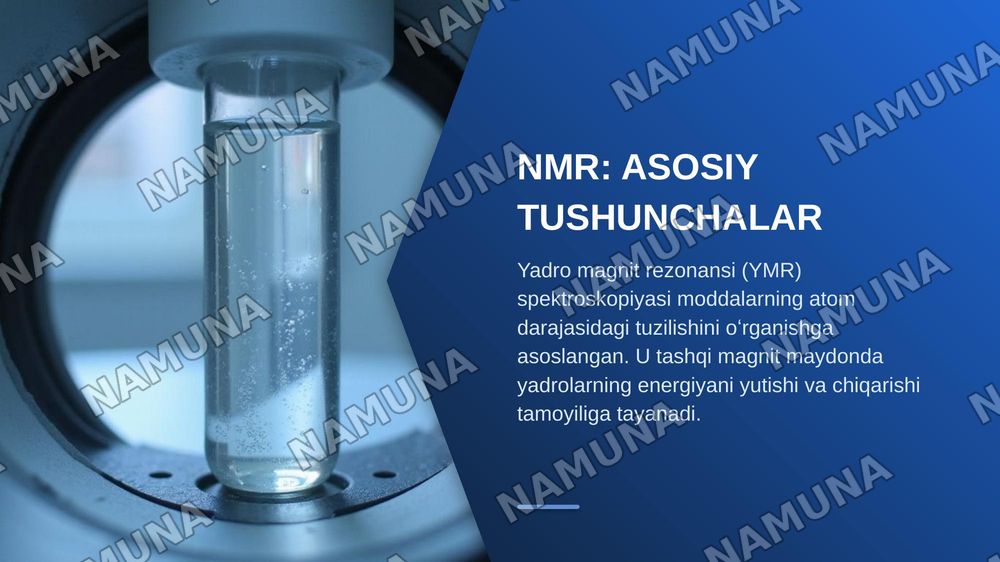 Yadro magnit rezonansi spektorskopiyasini mohiyati va uning tajribada qoʻlllash — zamonaviy taqdimot, 3-slayd