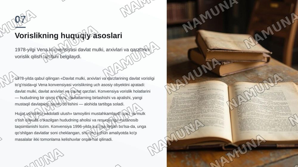 Xalqaro huquqni tan olish va vorisligi — zamonaviy taqdimot, 8-slayd